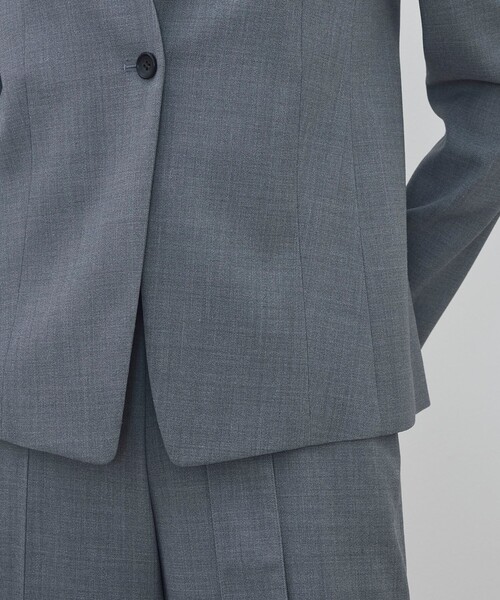 DES PRES（デ・プレ）の「ポリエステルウールバラシャ Vカラージャケット（ノーカラージャケット・レディース・ネイビー/ブラック/グレー・34/36）」の11枚目の写真