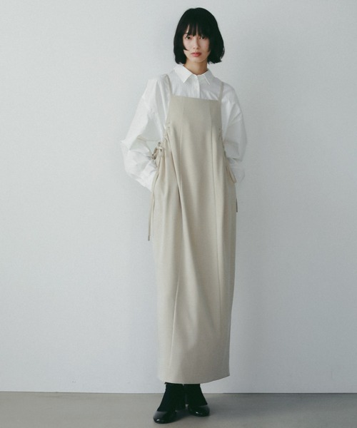 A part by（アパートバイ）の「【多機能】リネンライクキャミワンピース（ワンピース・レディース・ブルー/ベージュ/チャコールグレー・FREE）」の2枚目の写真