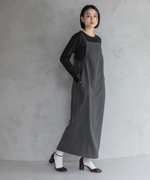 A part by（アパートバイ）の「【多機能】リネンライクキャミワンピース（ワンピース・レディース・ブルー/ベージュ/チャコールグレー・FREE）」の5枚目の写真