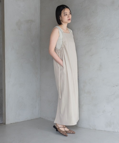 A part by（アパートバイ）の「【多機能】リネンライクキャミワンピース（ワンピース・レディース・ブルー/ベージュ/チャコールグレー・FREE）」の8枚目の写真