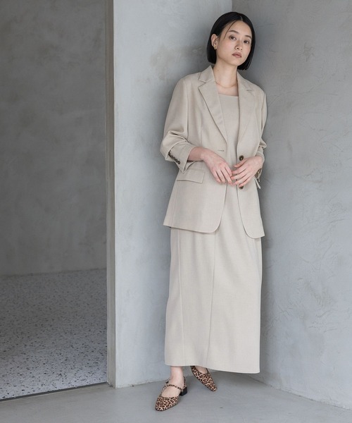 A part by（アパートバイ）の「【多機能】リネンライクキャミワンピース（ワンピース・レディース・ブルー/ベージュ/チャコールグレー・FREE）」の12枚目の写真