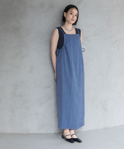 A part by（アパートバイ）の「【多機能】リネンライクキャミワンピース（ワンピース・レディース・ブルー/ベージュ/チャコールグレー・FREE）」の13枚目の写真