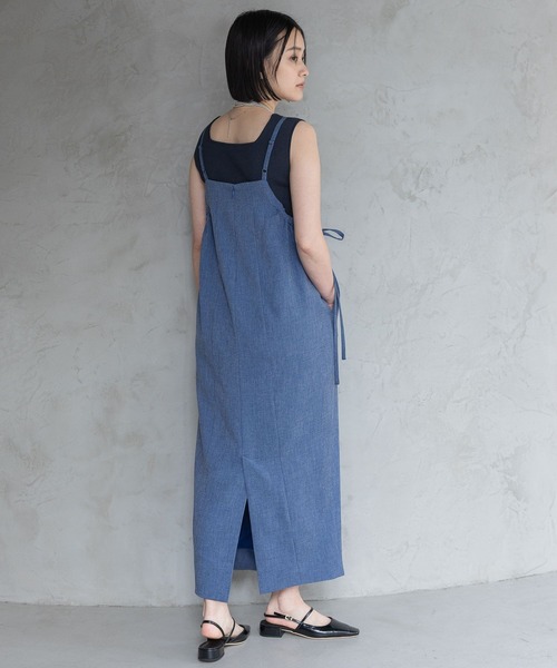 A part by（アパートバイ）の「【多機能】リネンライクキャミワンピース（ワンピース・レディース・ブルー/ベージュ/チャコールグレー・FREE）」の14枚目の写真