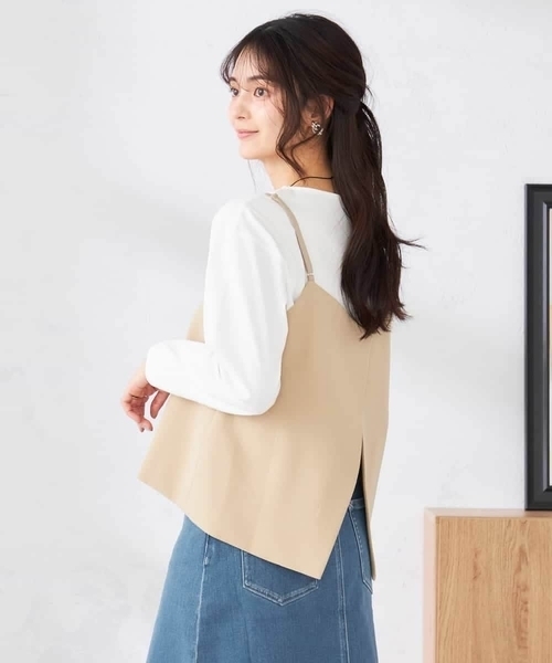 a.v.v(アーヴェヴェ)の「【2WAY】ビスチェ(その他トップス・レディース・ベージュ/ネイビー・39)」の20枚目の写真
