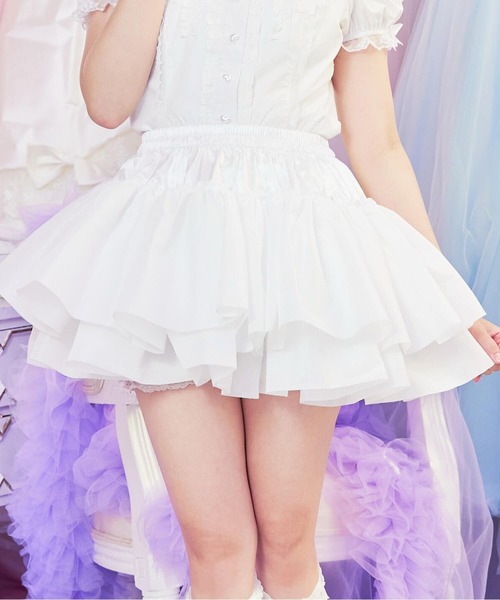 BODYLINE(ボディライン)の「二段レイヤードのフリルスカートパニエ(スカート・レディース・オフホワイト・M)」の11枚目の写真