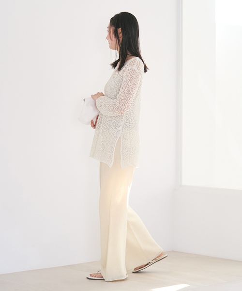 plage（プラージュ）の「organic linen 混 ニットパンツ（その他パンツ・レディース・ブラウン/アイボリー・36/38）」の8枚目の写真