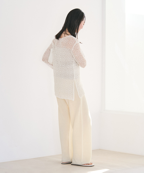 plage（プラージュ）の「organic linen 混 ニットパンツ（その他パンツ・レディース・ブラウン/アイボリー・36/38）」の9枚目の写真