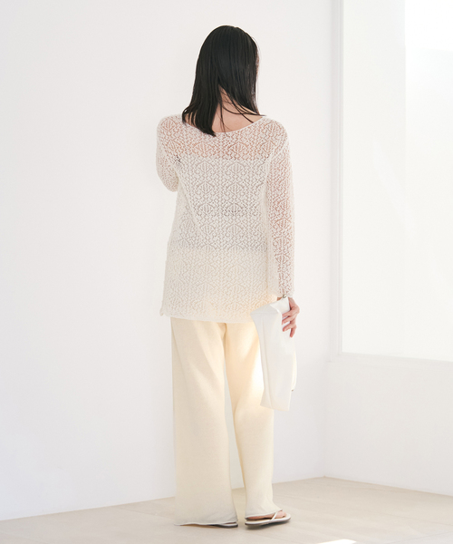 plage（プラージュ）の「organic linen 混 ニットパンツ（その他パンツ・レディース・ブラウン/アイボリー・36/38）」の10枚目の写真