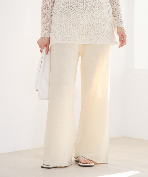 plage（プラージュ）の「organic linen 混 ニットパンツ（その他パンツ・レディース・ブラウン/アイボリー・36/38）」の11枚目の写真