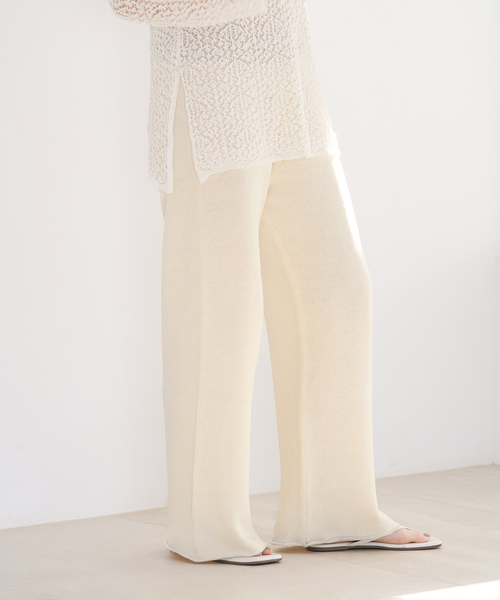 plage（プラージュ）の「organic linen 混 ニットパンツ（その他パンツ・レディース・ブラウン/アイボリー・36/38）」の12枚目の写真