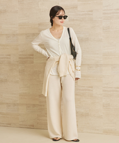 plage（プラージュ）の「organic linen 混 ニットパンツ（その他パンツ・レディース・ブラウン/アイボリー・36/38）」の15枚目の写真