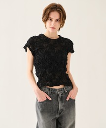 ESTNATION | ESTNATION / シャーリング フラワー Tシャツ(Tシャツ/カットソー)