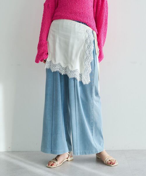 Editt by YECCA VECCA（エディットバイイェッカヴェッカ）の「【2点SET】レイヤードワイドパンツ（その他パンツ・レディース・グレー/ブルー・FREE）」の3枚目の写真