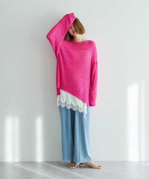 Editt by YECCA VECCA(エディットバイイェッカヴェッカ)の「【2点SET】レイヤードワイドパンツ(その他パンツ・レディース・グレー/ブルー・FREE)」の4枚目の写真