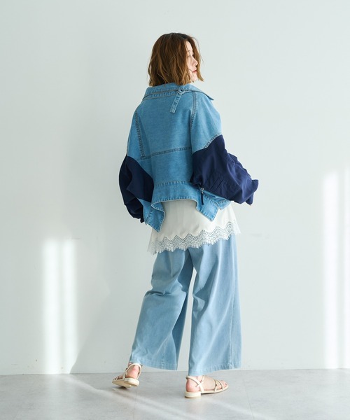 Editt by YECCA VECCA(エディットバイイェッカヴェッカ)の「【2点SET】レイヤードワイドパンツ(その他パンツ・レディース・グレー/ブルー・FREE)」の7枚目の写真