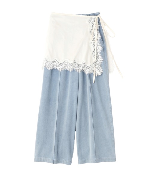 Editt by YECCA VECCA(エディットバイイェッカヴェッカ)の「【2点SET】レイヤードワイドパンツ(その他パンツ・レディース・グレー/ブルー・FREE)」の8枚目の写真