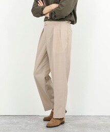 NOLLEY'S goodman（ノーリーズグッドマン）の「ウォッシャブルウール 2タック ワイドスラックス 26SS / サイドアジャスター付き / ベルトレス / イージーケア / 美シルエット（スラックス）」