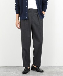 NOLLEY’S | ウォッシャブルウール 2タック ワイドスラックス 26SS / サイドアジャスター付き / ベルトレス / イージーケア / 美シルエット(スラックス)