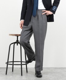 NOLLEY’S | ウォッシャブルウール 2タック ワイドスラックス 26SS / サイドアジャスター付き / ベルトレス / イージーケア / 美シルエット(スラックス)