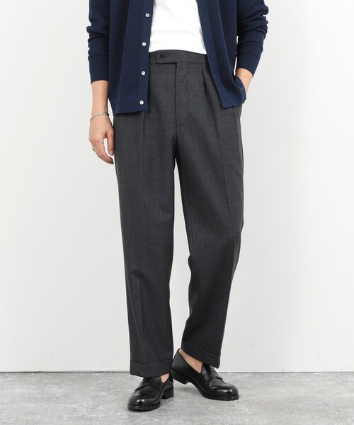 NOLLEY’S（ノーリーズ）の「ウォッシャブルウールワイドスラックス 26SS（スラックス・メンズ・チャコールグレー/ベージュ/ブルー系その他・S/M/L/XL）」の4枚目の写真