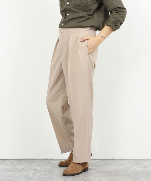 NOLLEY’S(ノーリーズ)の「ウォッシャブルウール 2タック ワイドスラックス 26SS / サイドアジャスター付き / ベルトレス / イージーケア / 美シルエット(スラックス・メンズ・チャコールグレー/ベージュ/ブルー系その他・S/M/L/XL)」の22枚目の写真