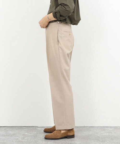 NOLLEY’S(ノーリーズ)の「ウォッシャブルウール 2タック ワイドスラックス 26SS / サイドアジャスター付き / ベルトレス / イージーケア / 美シルエット(スラックス・メンズ・チャコールグレー/ベージュ/ブルー系その他・S/M/L/XL)」の21枚目の写真
