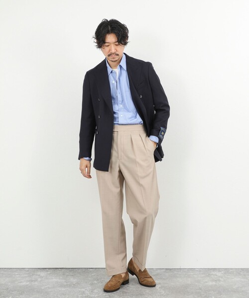 NOLLEY’S(ノーリーズ)の「ウォッシャブルウール 2タック ワイドスラックス 26SS / サイドアジャスター付き / ベルトレス / イージーケア / 美シルエット(スラックス・メンズ・チャコールグレー/ベージュ/ブルー系その他・S/M/L/XL)」の16枚目の写真