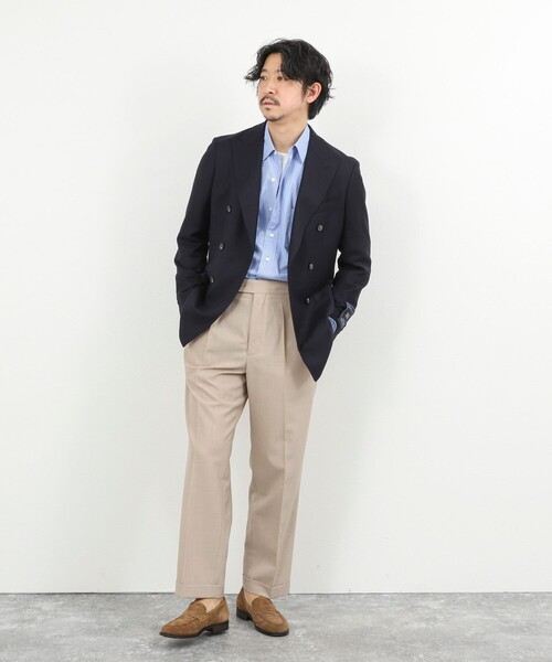 NOLLEY’S(ノーリーズ)の「ウォッシャブルウール 2タック ワイドスラックス 26SS / サイドアジャスター付き / ベルトレス / イージーケア / 美シルエット(スラックス・メンズ・チャコールグレー/ベージュ/ブルー系その他・S/M/L/XL)」の15枚目の写真