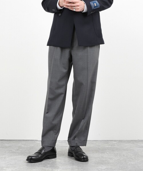 NOLLEY’S(ノーリーズ)の「ウォッシャブルウール 2タック ワイドスラックス 26SS / サイドアジャスター付き / ベルトレス / イージーケア / 美シルエット(スラックス・メンズ・チャコールグレー/ベージュ/ブルー系その他・S/M/L/XL)」の11枚目の写真