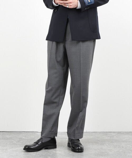 NOLLEY’S(ノーリーズ)の「ウォッシャブルウール 2タック ワイドスラックス 26SS / サイドアジャスター付き / ベルトレス / イージーケア / 美シルエット(スラックス・メンズ・チャコールグレー/ベージュ/ブルー系その他・S/M/L/XL)」の10枚目の写真