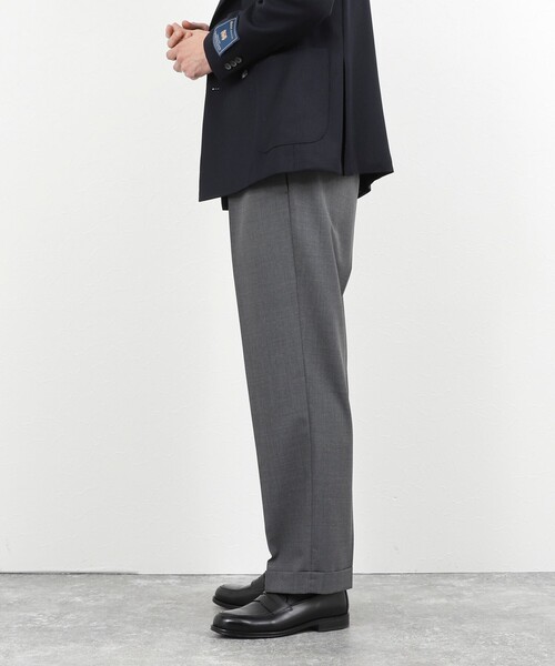 NOLLEY’S(ノーリーズ)の「ウォッシャブルウール 2タック ワイドスラックス 26SS / サイドアジャスター付き / ベルトレス / イージーケア / 美シルエット(スラックス・メンズ・チャコールグレー/ベージュ/ブルー系その他・S/M/L/XL)」の7枚目の写真