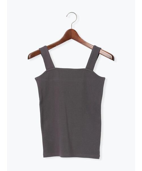 Te chichi（テチチ）の「テレコスクエアタンクトップ（Tシャツ/カットソー・レディース・チャコールグレー/オフホワイト/ブラック・F）」の10枚目の写真