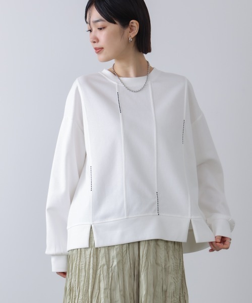 Bou Jeloud(ブージュルード)の「ライン刺繍プルオーバー(スウェット・レディース・ブラック/チャコールグレー/オフホワイト/ベージュ・FREE)」の5枚目の写真