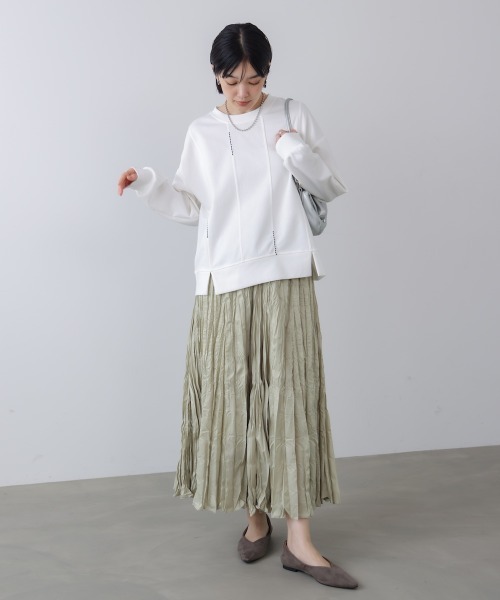Bou Jeloud(ブージュルード)の「ライン刺繍プルオーバー(スウェット・レディース・ブラック/チャコールグレー/オフホワイト/ベージュ・FREE)」の7枚目の写真