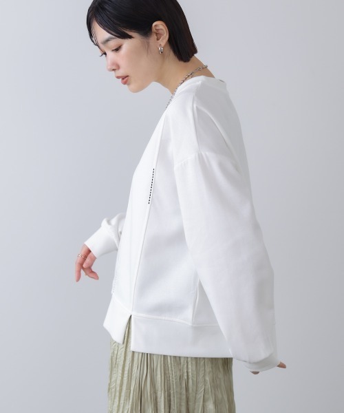 Bou Jeloud(ブージュルード)の「ライン刺繍プルオーバー(スウェット・レディース・ブラック/チャコールグレー/オフホワイト/ベージュ・FREE)」の8枚目の写真