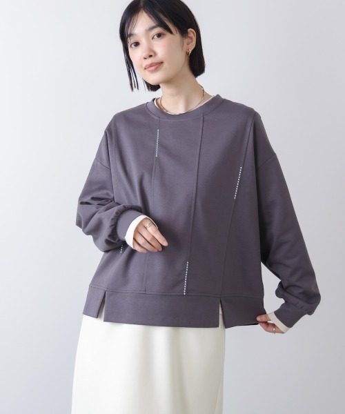 Bou Jeloud(ブージュルード)の「ライン刺繍プルオーバー(スウェット・レディース・ブラック/チャコールグレー/オフホワイト/ベージュ・FREE)」の16枚目の写真