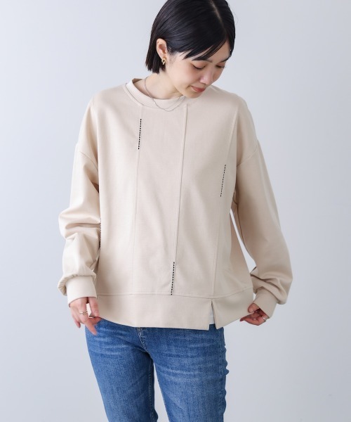 Bou Jeloud(ブージュルード)の「ライン刺繍プルオーバー(スウェット・レディース・ブラック/チャコールグレー/オフホワイト/ベージュ・FREE)」の21枚目の写真