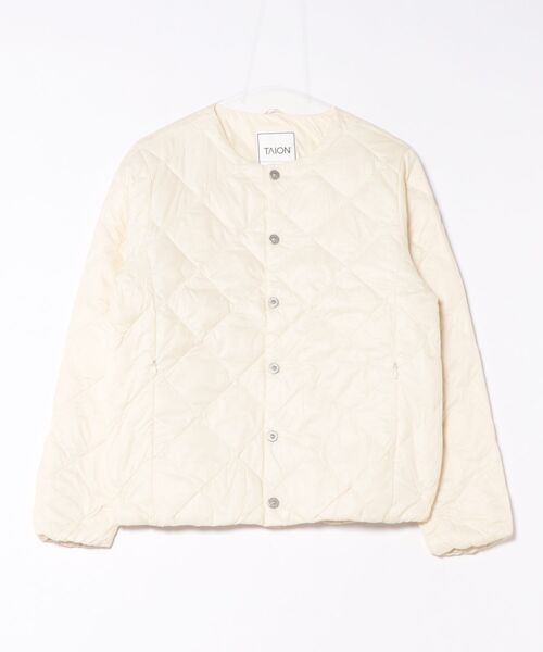TAION(タイオン)の「TAION/タイオン/CITY CREW NECK DOWN JACKET(ダウンジャケット/コート・レディース・ブラック/ホワイト系2・S/M/L)」の2枚目の写真