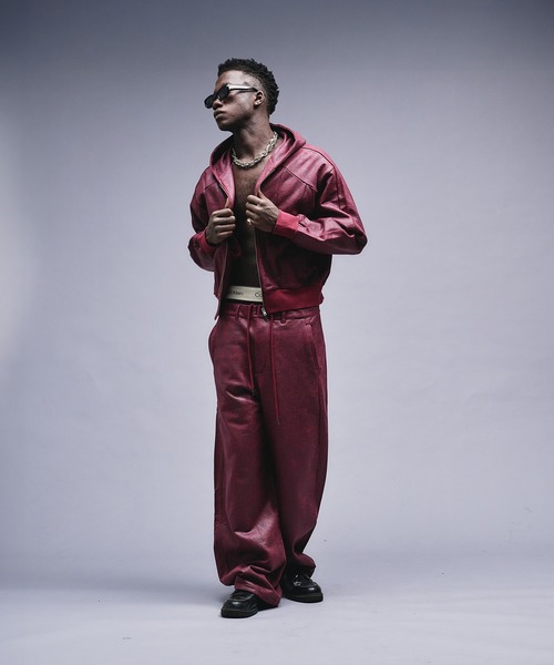 ANDER HUNK(アンダーハンク)の「Leather Like Coated Sweat Pants / レザーライクコーティングスウェットパンツ(スウェットパンツ・メンズ・バーガンディー/グレー・LARGE/MEDIUM/SMALL)」の13枚目の写真