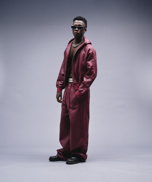 ANDER HUNK(アンダーハンク)の「Leather Like Coated Sweat Pants / レザーライクコーティングスウェットパンツ(スウェットパンツ・メンズ・バーガンディー/グレー・LARGE/MEDIUM/SMALL)」の14枚目の写真