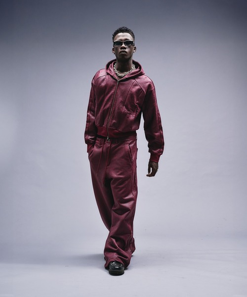 ANDER HUNK(アンダーハンク)の「Leather Like Coated Sweat Pants / レザーライクコーティングスウェットパンツ(スウェットパンツ・メンズ・バーガンディー/グレー・LARGE/MEDIUM/SMALL)」の5枚目の写真