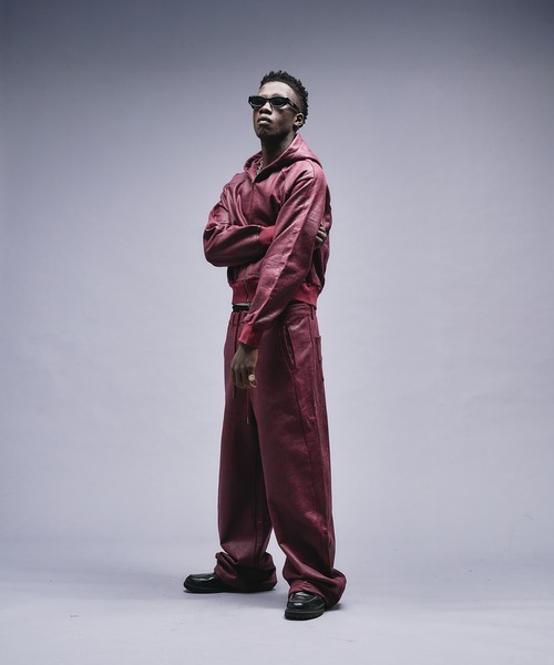 ANDER HUNK(アンダーハンク)の「Leather Like Coated Sweat Pants / レザーライクコーティングスウェットパンツ(スウェットパンツ・メンズ・バーガンディー/グレー・LARGE/MEDIUM/SMALL)」の9枚目の写真