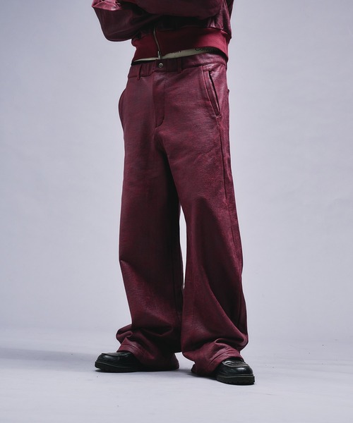 ANDER HUNK(アンダーハンク)の「Leather Like Coated Sweat Pants / レザーライクコーティングスウェットパンツ(スウェットパンツ・メンズ・バーガンディー/グレー・LARGE/MEDIUM/SMALL)」の21枚目の写真