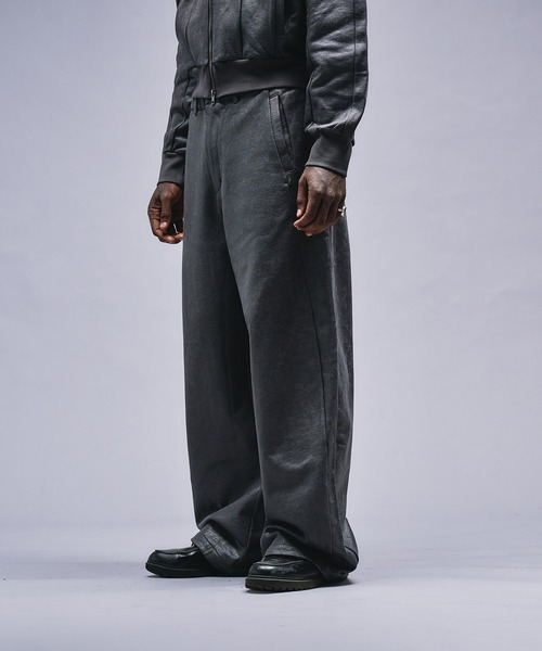 セール】Leather Like Coated Sweat Pants / レザーライクコーティング