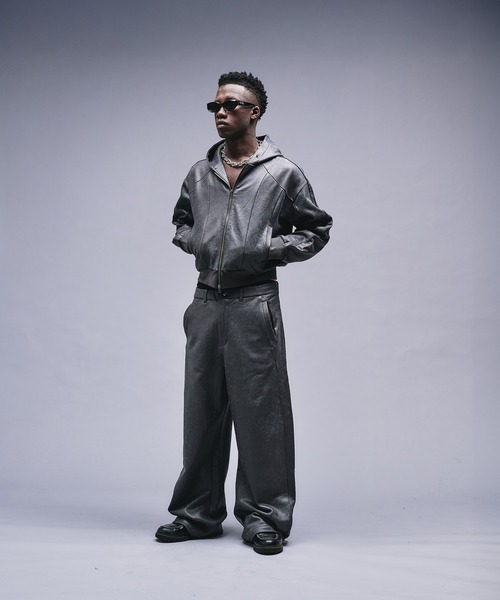 ANDER HUNK(アンダーハンク)の「Leather Like Coated Sweat Pants / レザーライクコーティングスウェットパンツ(スウェットパンツ・メンズ・バーガンディー/グレー・LARGE/MEDIUM/SMALL)」の22枚目の写真