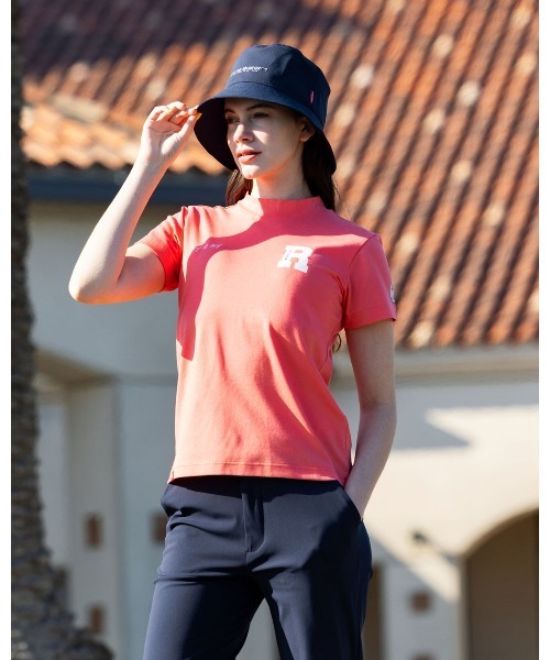 ROSASEN（ロサーセン）の「【Rosasen/GOLF】 ベアカノコ 半袖モックネック（ポロシャツ・レディース・オレンジ/ブルー・42/40）」の2枚目の写真