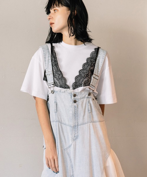 AULA AILA（アウラアイラ）の「2WAY3ファブリックジャンパースカート（ジャンパースカート・レディース・ブルー/ライトブルー/ブラック・1/0）」の22枚目の写真