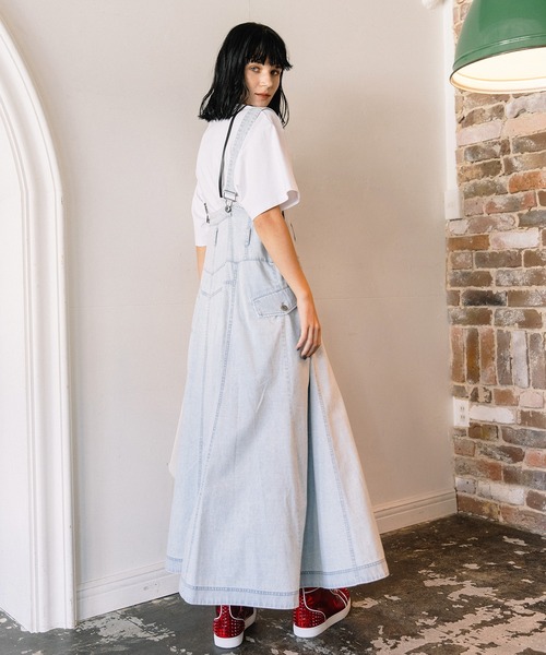 AULA AILA（アウラアイラ）の「2WAY3ファブリックジャンパースカート（ジャンパースカート・レディース・ブルー/ライトブルー/ブラック・1/0）」の21枚目の写真