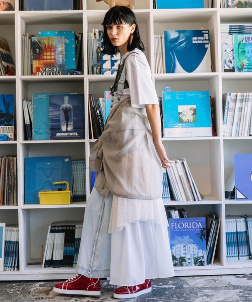 AULA AILA（アウラアイラ）の「2WAY3ファブリックジャンパースカート（ジャンパースカート・レディース・ブルー/ライトブルー/ブラック・1/0）」の18枚目の写真