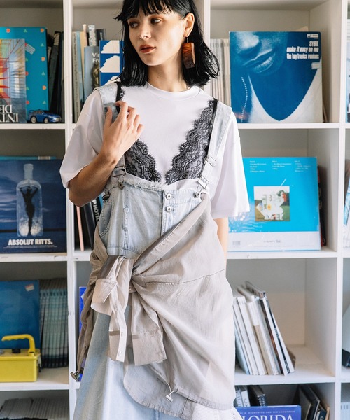 AULA AILA（アウラアイラ）の「2WAY3ファブリックジャンパースカート（ジャンパースカート・レディース・ブルー/ライトブルー/ブラック・1/0）」の17枚目の写真